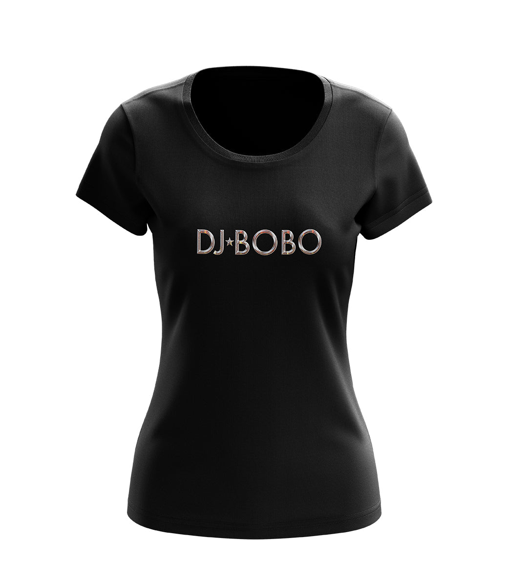 DJ Bobo T-Shirt Logo schwarz Damen