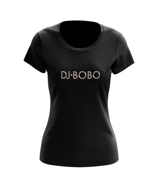 DJ Bobo T-Shirt Logo schwarz Damen